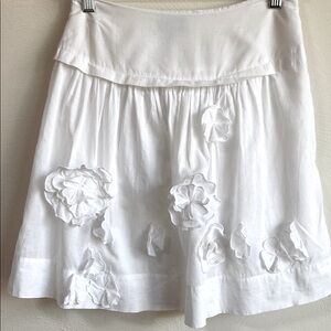 The Limited White A-Line Ruffled Mini Skirt